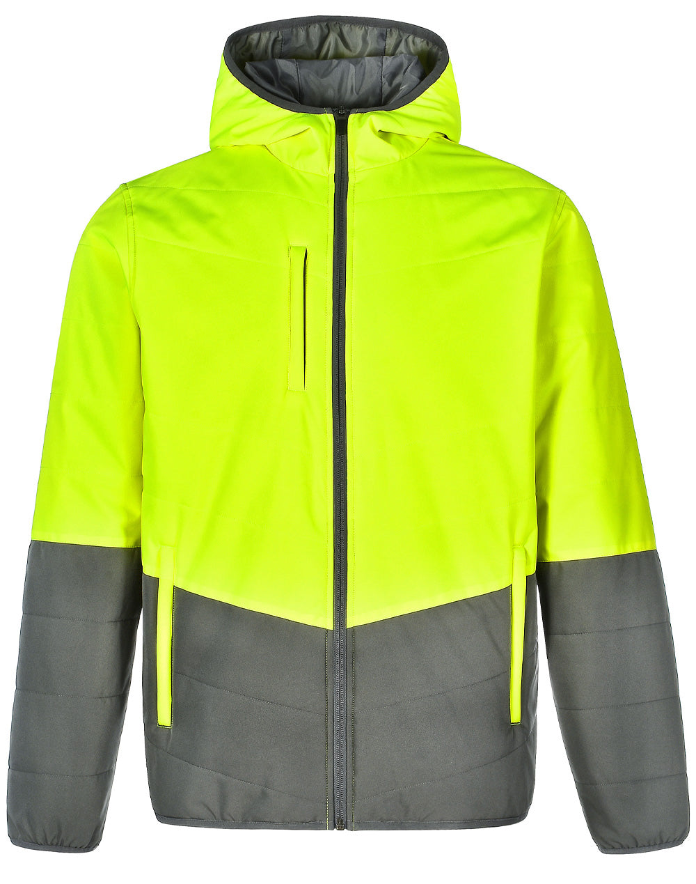 Unisex Hi Vis Modern Styling Hooded Puffer Jacket - SW80