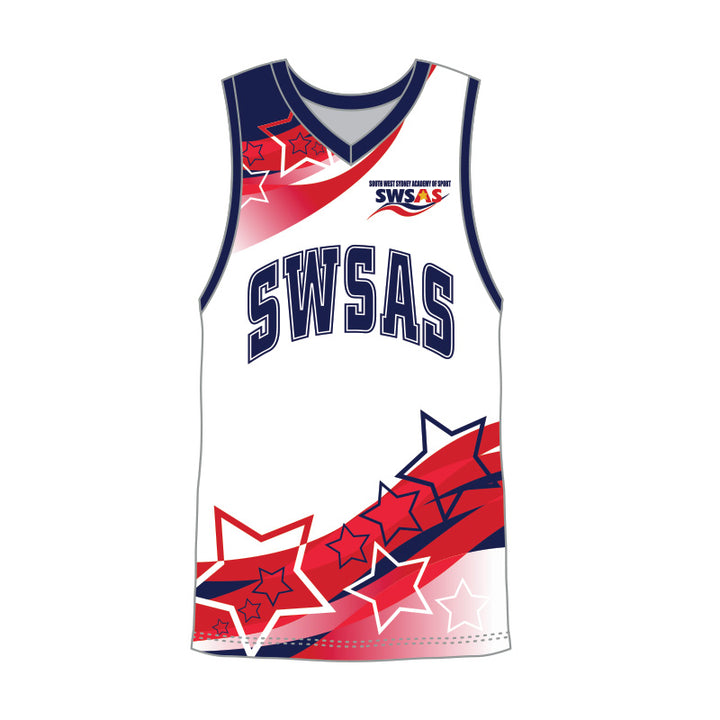 SWSAS Umpire White Netball Singlet WRS002 , MRS002