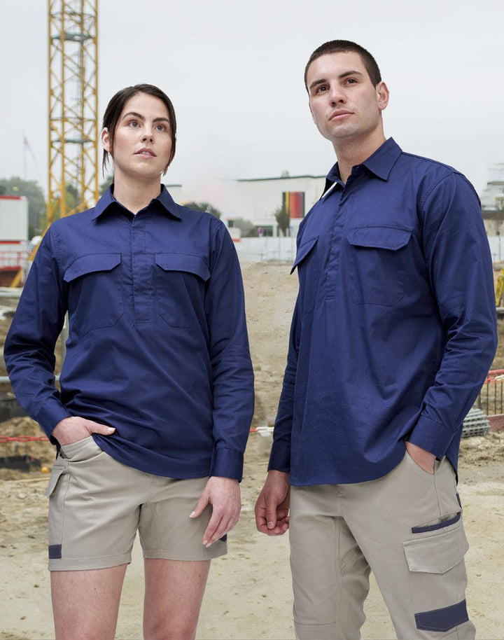 Unisex Cool-Breeze Closed Front Long Sleeve Work Shirt - WT12