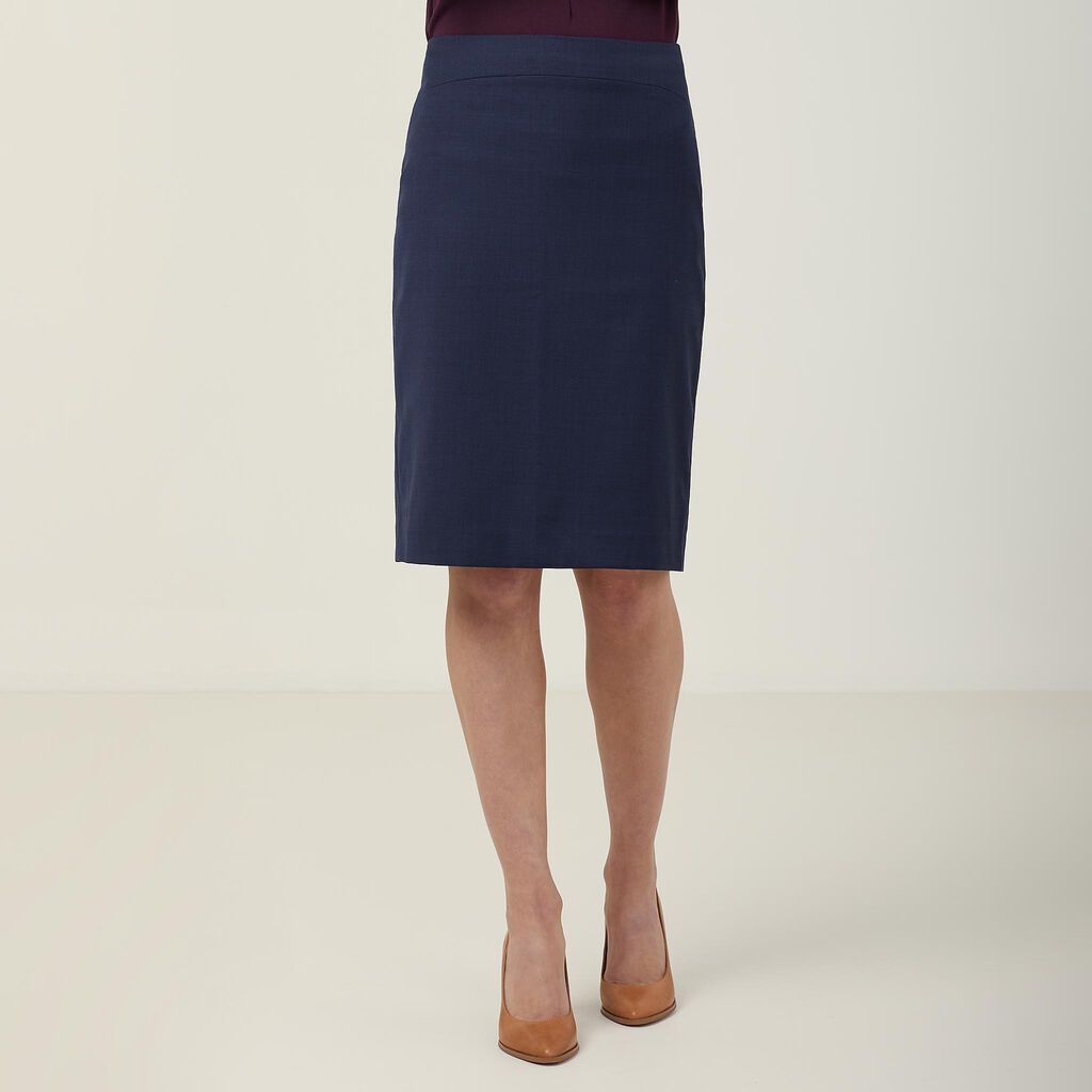 Ladies Sharkskin Detail Pencil Skirt - BLN  - CAT2L3