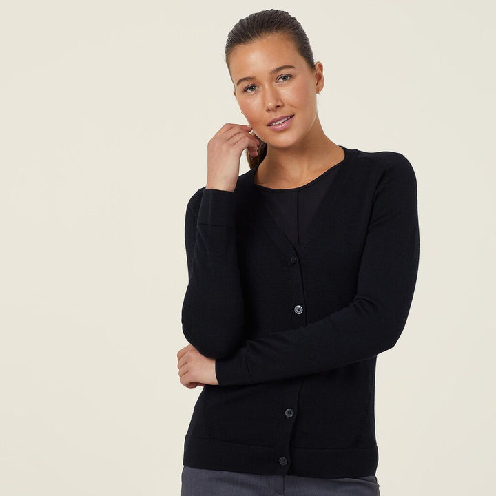 Ladies Australian Merino Wool Detail Cardigan - CAT5AP