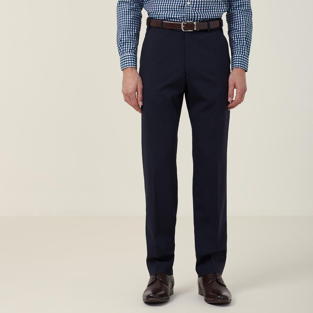 Men's Stretch Wool Blend Flat front pant - CATCED