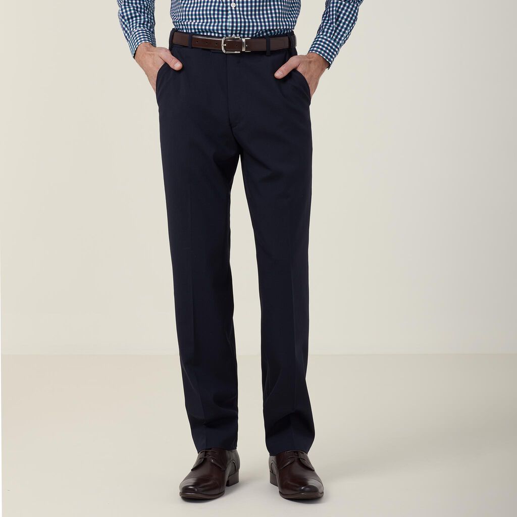 Men's Stretch Wool Blend Flat front pant - CATCED