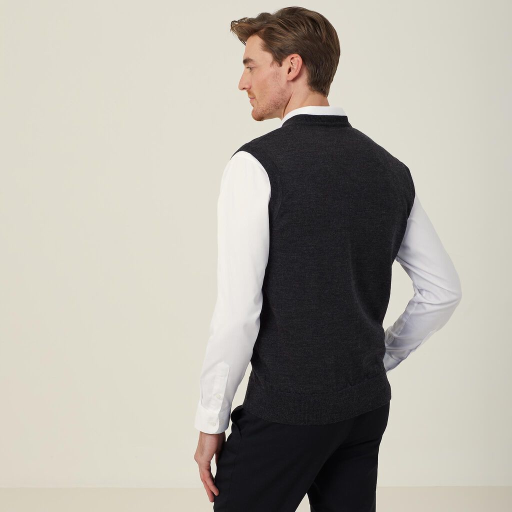 Men's Australian Merino Wool V-Neck Vest - CATE2A