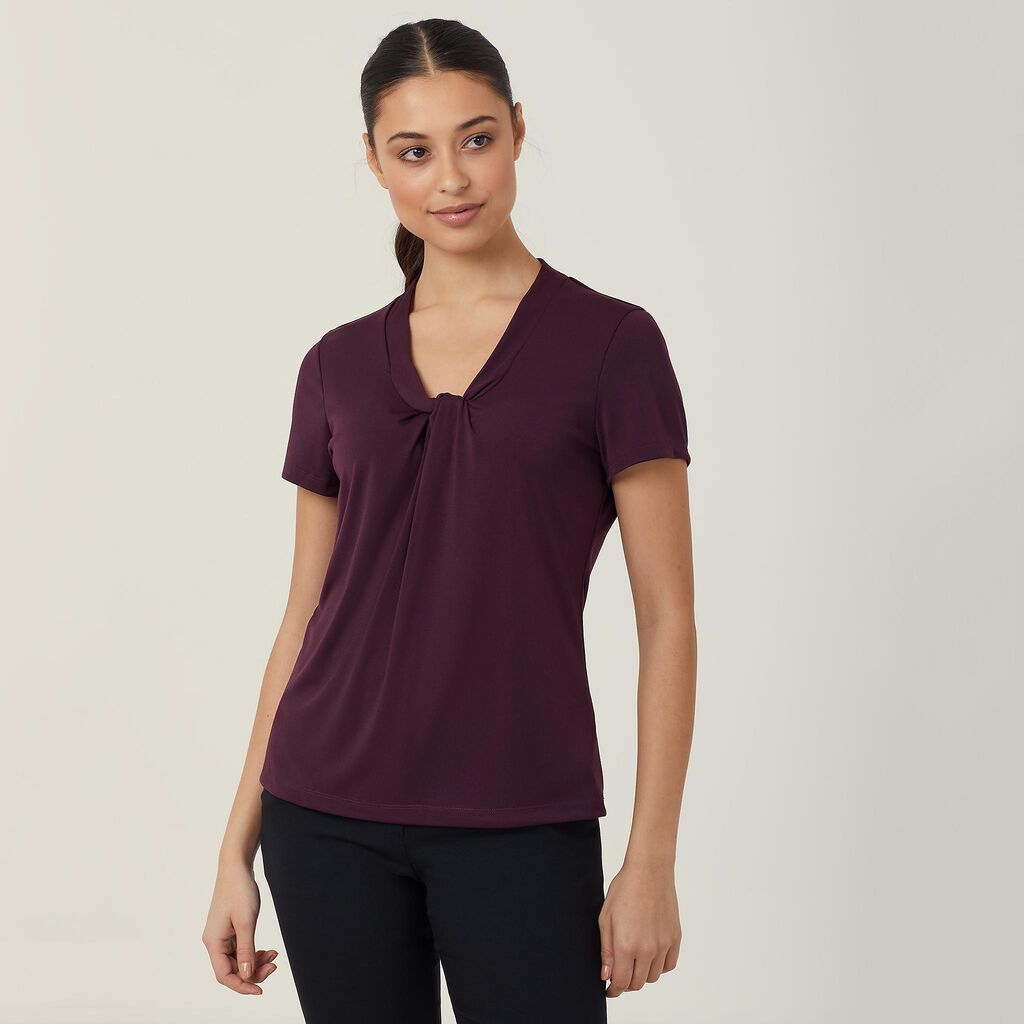 Matt Jersey Twist Neck Top - CATUFS