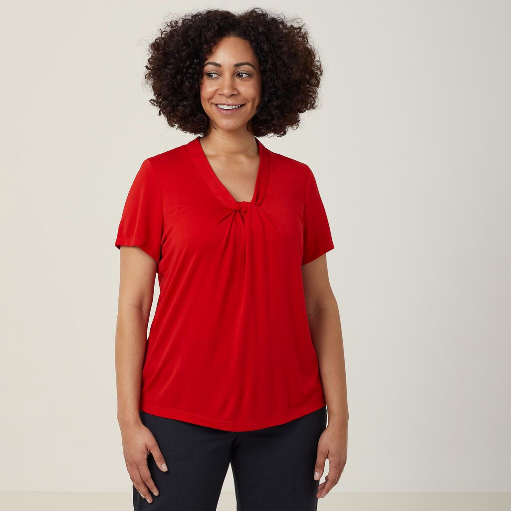 Matt Jersey Twist Neck Top - CATUFS