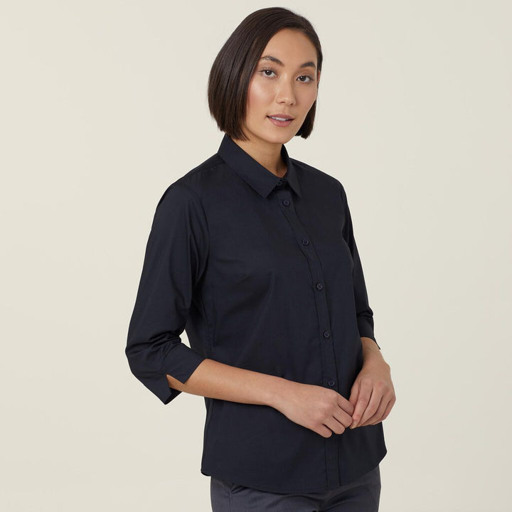 Ladies Avignon Stretch Poplin 3/4 Sleeve Shirt - CATUKY