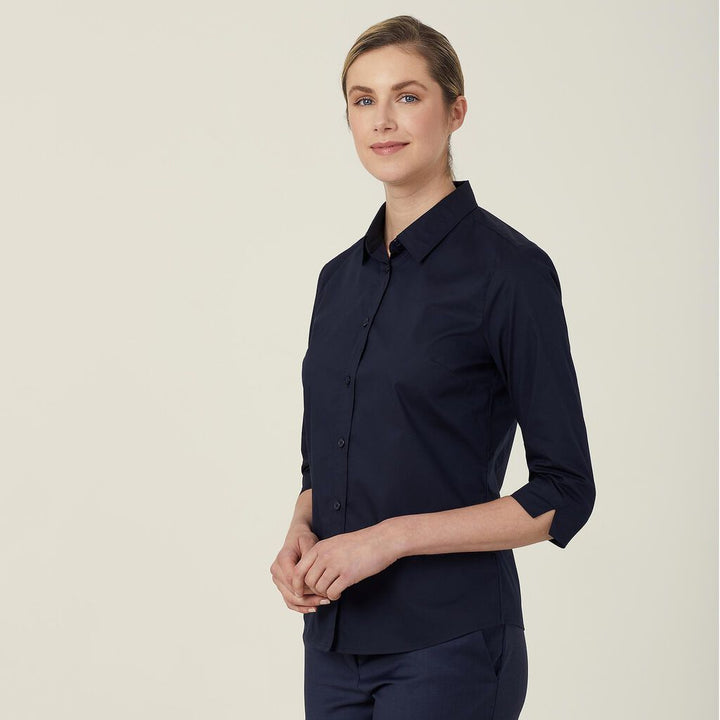 Ladies Avignon Stretch Poplin 3/4 Sleeve Shirt - CATUKY