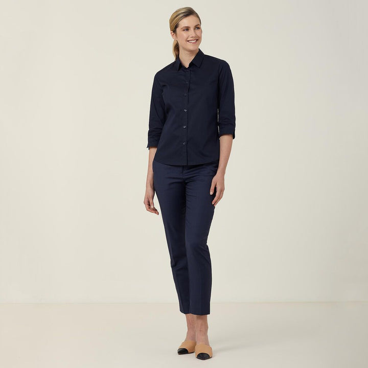 Ladies Avignon Stretch Poplin 3/4 Sleeve Shirt - CATUKY