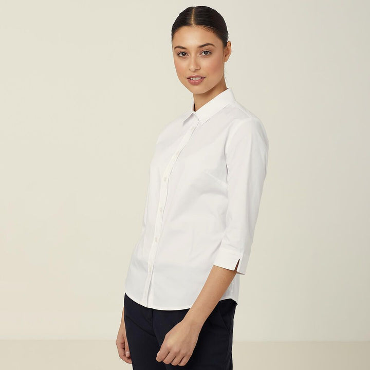 Ladies Avignon Stretch Poplin 3/4 Sleeve Shirt - CATUKY