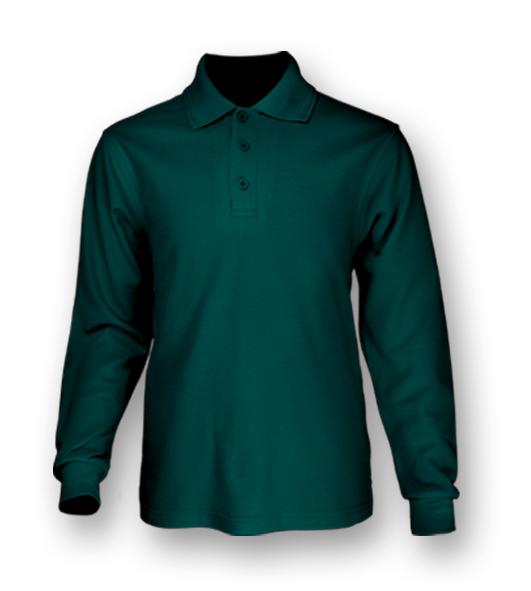 Men’s Cotton Back Long Sleeve Polo Shirt P1604 with BA Embroidered Logo