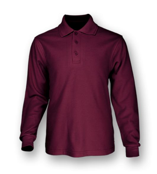 Men’s Cotton Back Long Sleeve Polo Shirt P1604 with BA Embroidered Logo