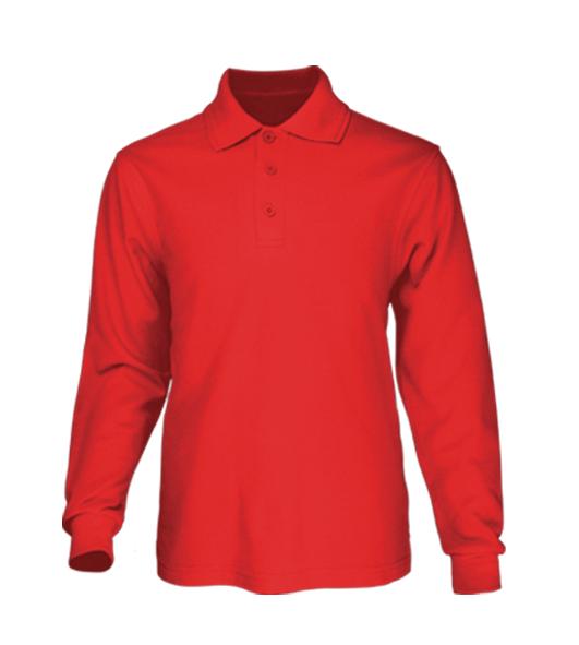 Men’s Cotton Back Long Sleeve Polo Shirt P1604 with BA Embroidered Logo