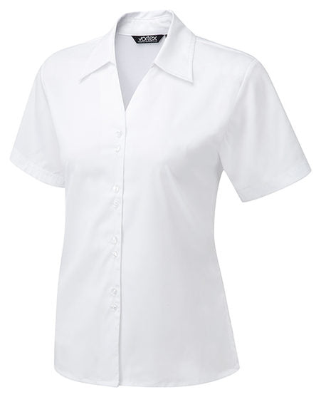 Freya Double Button Stretch Blouse Short Sleeve