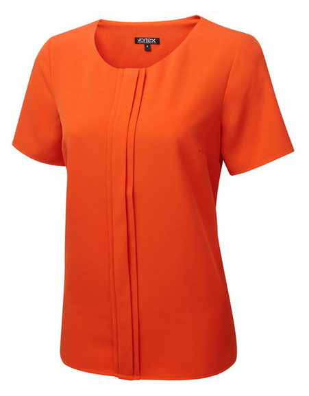 Poppy Pleat Front Short Sleeve Top