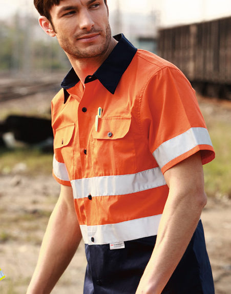 Hi Vis Short Sleeve Shirt with Reflective Tape SS1231